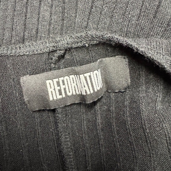 REFORMATION Reyes V-neck Midi Dress Black S - Picture 10 of 11